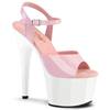 Pleaser - ADORE709 Sandale à bride à la cheville, Pole dance chaussures - Rose/Blanc Product image